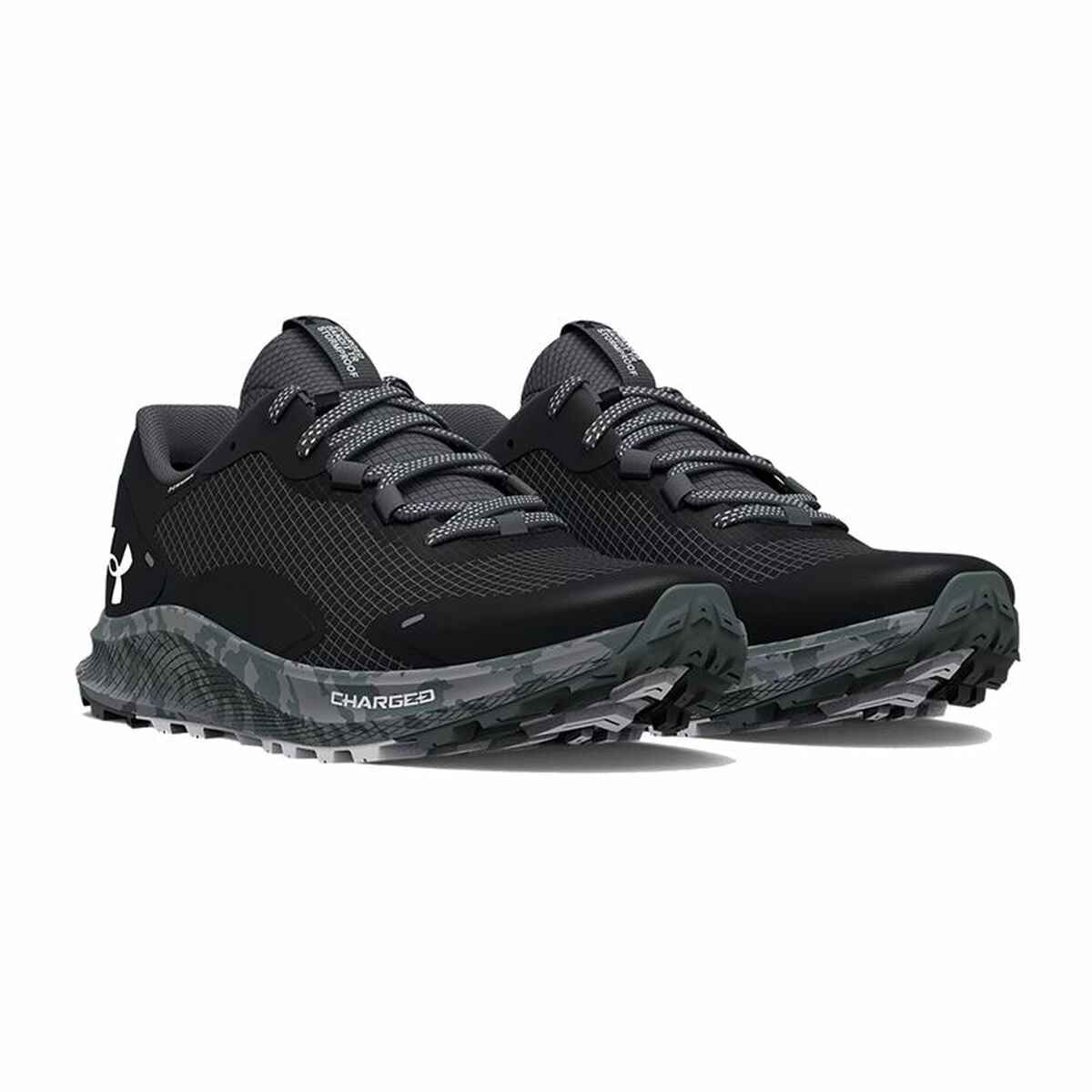 Under Armour Charged Bandit men's running shoes in black with dark grey accents.