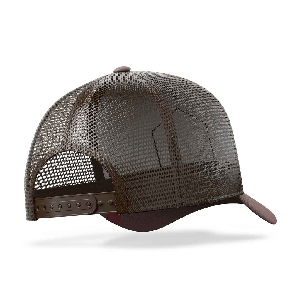 Born to Wakeboard brown/grey trucker cap with brown mesh back and curved brim