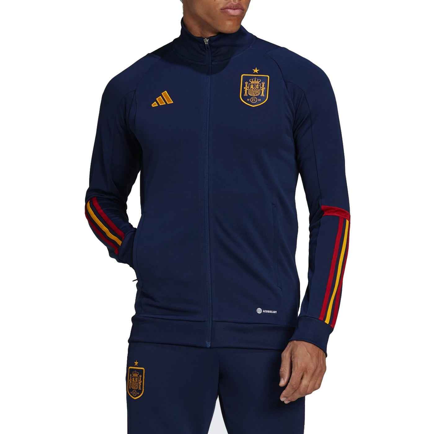 Spain navy training bench Soccer tracksuit 2022/23 - Adidas
